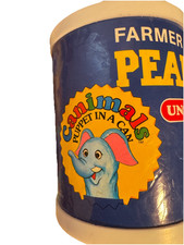 De colección 1983 Creata Canimals Títere En Una Lata Cacahuetes Granjero Carter Elefante Azul