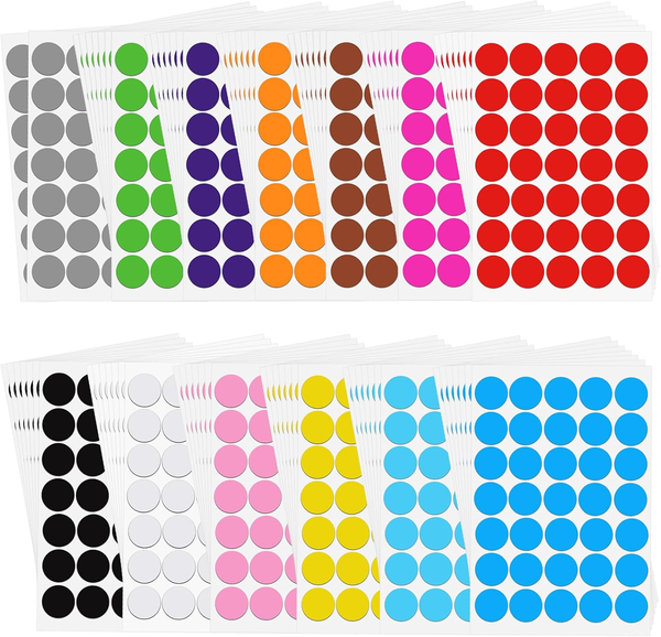 3010 StüCk Klebepunkte Bunt, 25Mm Rund Klebe Punkte Punktaufkleber | Markierungs-image
