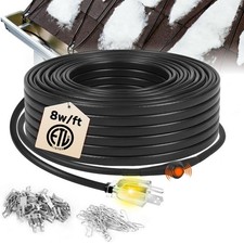 Roof De-Icing Cable 125FT Self-Regulating 120V 8W ETL Gutters Pipes