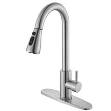 Stainless steel Kitchen Sink Faucet Pull Down Sprayer Single Handle Swivel Mixer