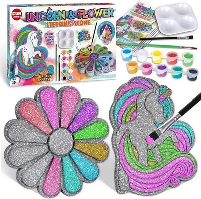 PYO Stepping Stones for Kids, ColorMyWay 2 Pack Unicorn Flower Garden Activities