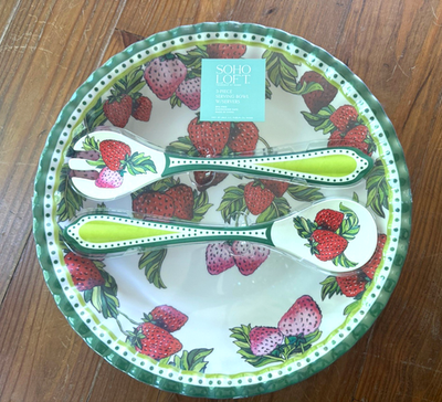 SOHO LOFT Melamine 3 Pc. Serving Salad Bowl with Servers