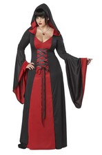 Brand New Plus Size Red Gothic Hooded Robe Women Costume Vampire