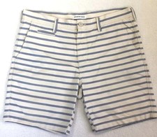 Country Road Men's Beige  Blue Striped Cotton Five Pockets Shorts Size 34