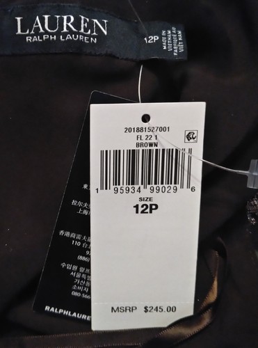Neu Lauren Ralph Lauren BLACK LABEL Größe 12P ärmelloses Jacquard-Maxikleid 245 $ - Bild 3 von 5