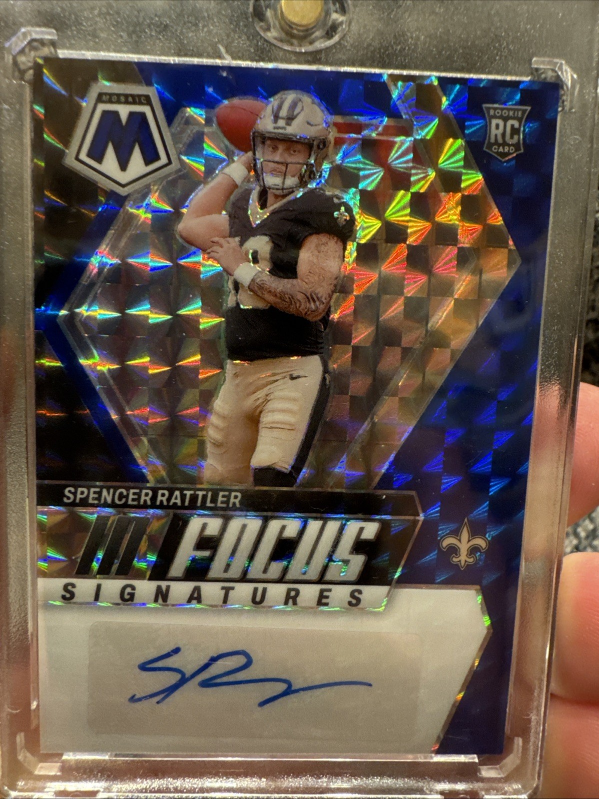 2024 Panini Mosaic - In Focus Signatures Spencer Rattler #IF-SRR Blue Prizm /99