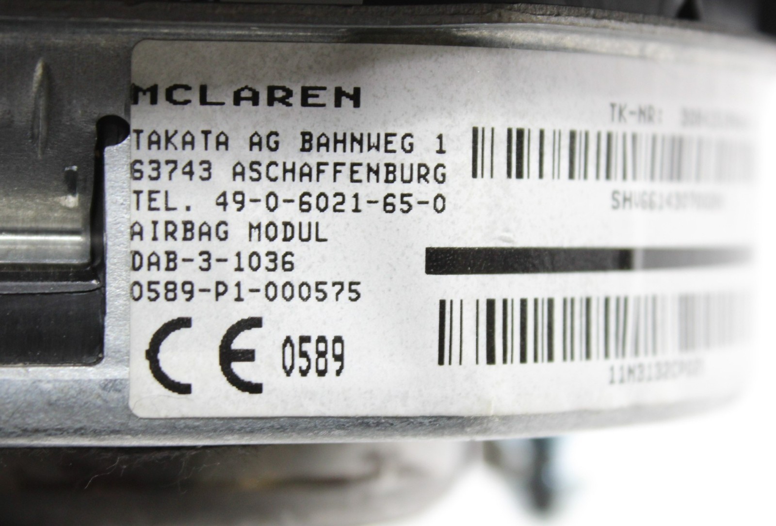 2015 - 2017 MCLAREN 650S STEERING WHEEL DRIVER AIRBAG AIR BAG OEM