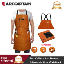 Welding Apron Cowhide Leather Welder Workwear Heat Insulation Clothing 36&ldquo;x 24"