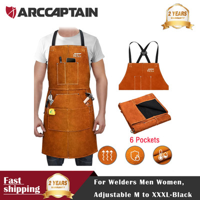 Welding Apron Cowhide Leather Welder Workwear Heat Insulation Clothing 36 x 24''