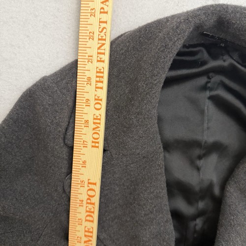 Theory Women Boucle Jacket Coat Size 10 Charcoal Gray Wool Blazer Lined - Picture 18 of 19