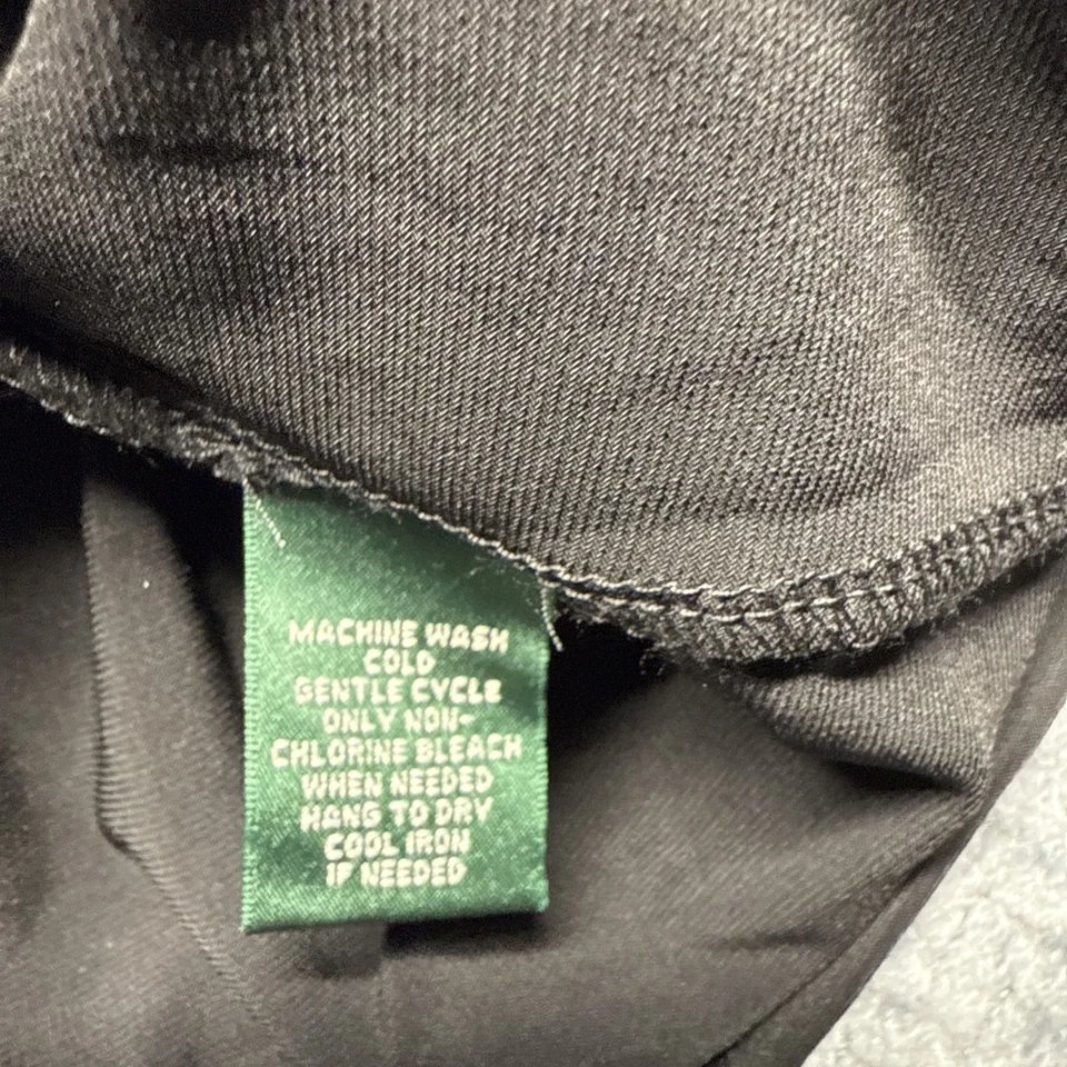 Lauren Ralph Lauren Women’s 22W Black Faux Wrap Dress Ruched Side Plus Size - Image 4 of 4