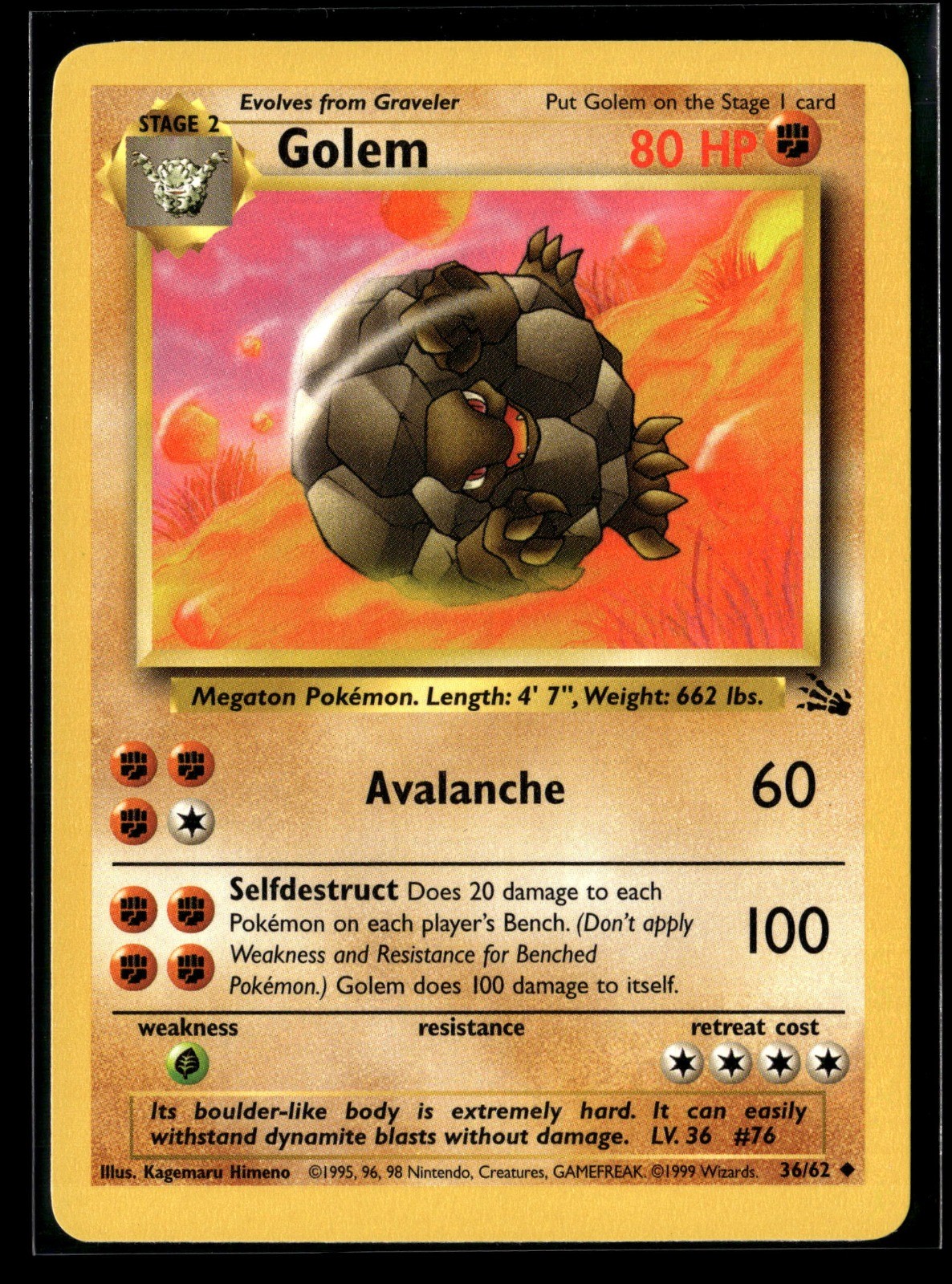 Golem 36/62 Fossil NM