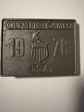 Vtg Retro 1976 OLYMPIC GAMES Bergamot Brass Works Belt Buckle Made in USA