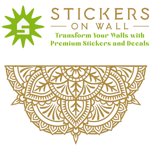 Large Boho Half Mandala Wall Sticker Bedroom Removable Vinyl Decal - Picture 17 of 23