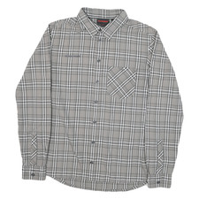 MAMMUT Herren Grau-Weiß Karo Outdoor Freizeit Langarmhemd M Regular