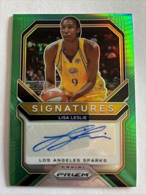 2021 Panini Prizm Lisa Leslie WNBA Basketball Signatures Green Prizm Auto SG-LLS