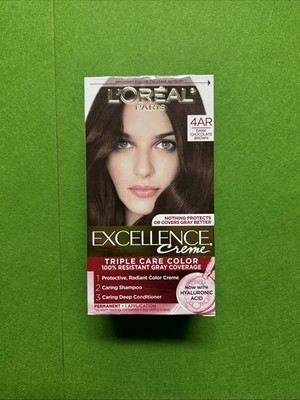 Loreal Paris Excellence Creme Hair Color #4AR DARK CHOCOLATE BROWN