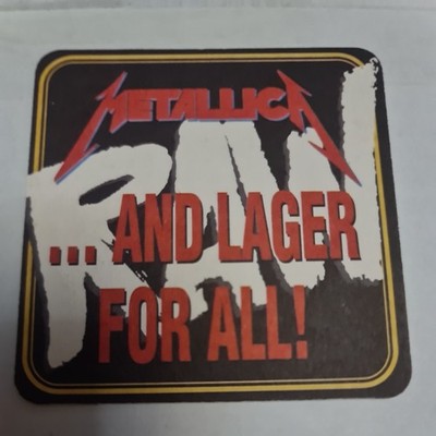 Vintage 80s METALLICA MOTORHEAD BEER COASTER RAW MAG OFFICIAL MERCHANDISE MAT
