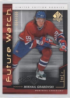 2006 SP Authentic Future Watch Limited /100 Mikhail Grabovski #234 Rookie RC 4f1