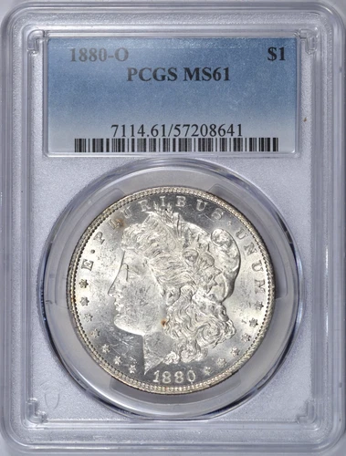 1880-O MORGAN SILVER DOLLAR PCGS MS61