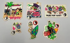 Vintage 1980's Original T&C Surf Steve Nazar Stickers - set of 6