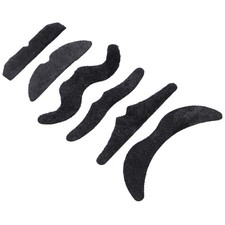6PCS Funny False Mustache SelfAdhesive Black Fake Beard for Parties Halloween