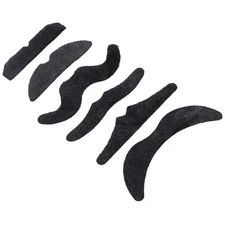 6PCS Funny False Mustache SelfAdhesive Black Fake Beard for Parties Halloween
