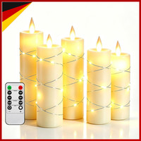 Led Kerzen 5 StüCk Paraffin Batteriebetrieben Mit Fernbedienung Flackerflamme
