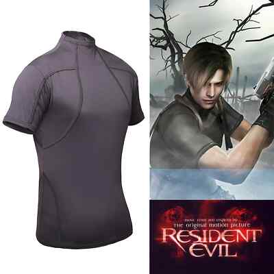 Resident Evil Biohazard Leon Tee Cosplay Costume T-Shirt Daily Sport Fitness