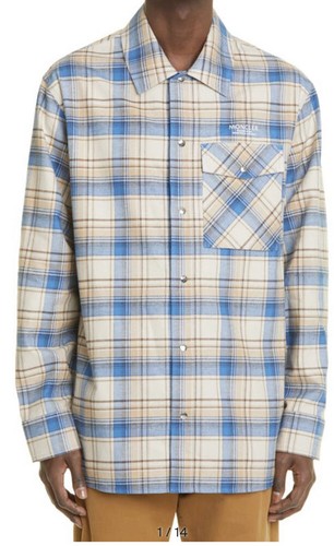 Moncler Checked Logo-Print Shirt