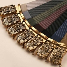 Mens Nylon Belt Dragon Automatic Buckle Outdoor Military Tactical Waistband