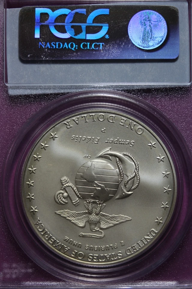 2005 P- PCGS MS69 MARINE CORPS ONE DOLLAR #B45405 - Image 2 of 2