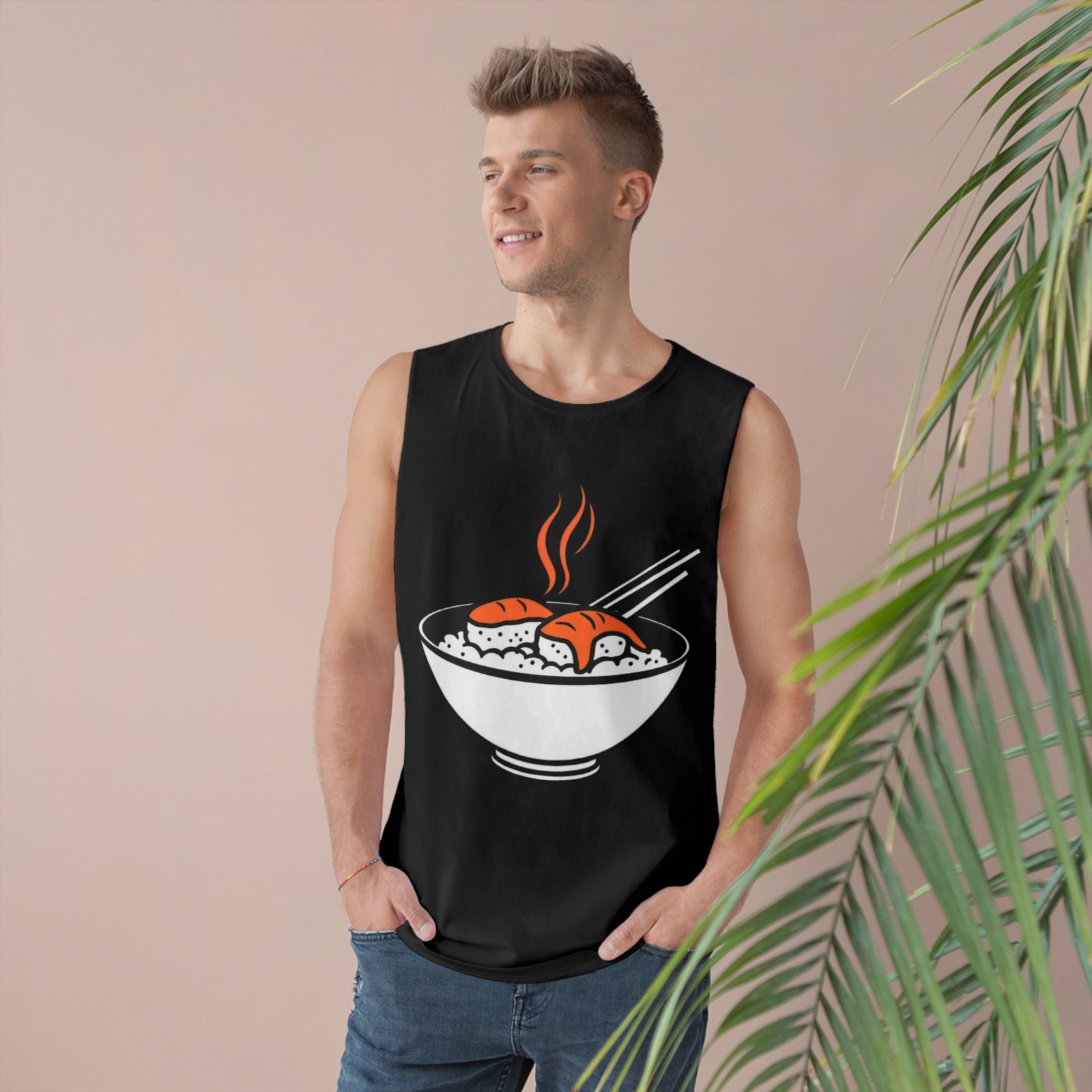 Sushi Rice Bowl Chopsticks Graphic Tank Top for Asian Food Lovers, Unisex Gift-image