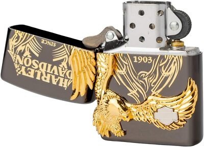 Zippo Harley Davidson (ゴールド) Zippo Harley Davidson Japan Big Eagle Metal Black Ion Gold Plating