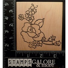 ME AND CARRIE LOU RUBBER STAMPS CORNER BORDER ROSE BUDS GARDEN FLOWERS 2399