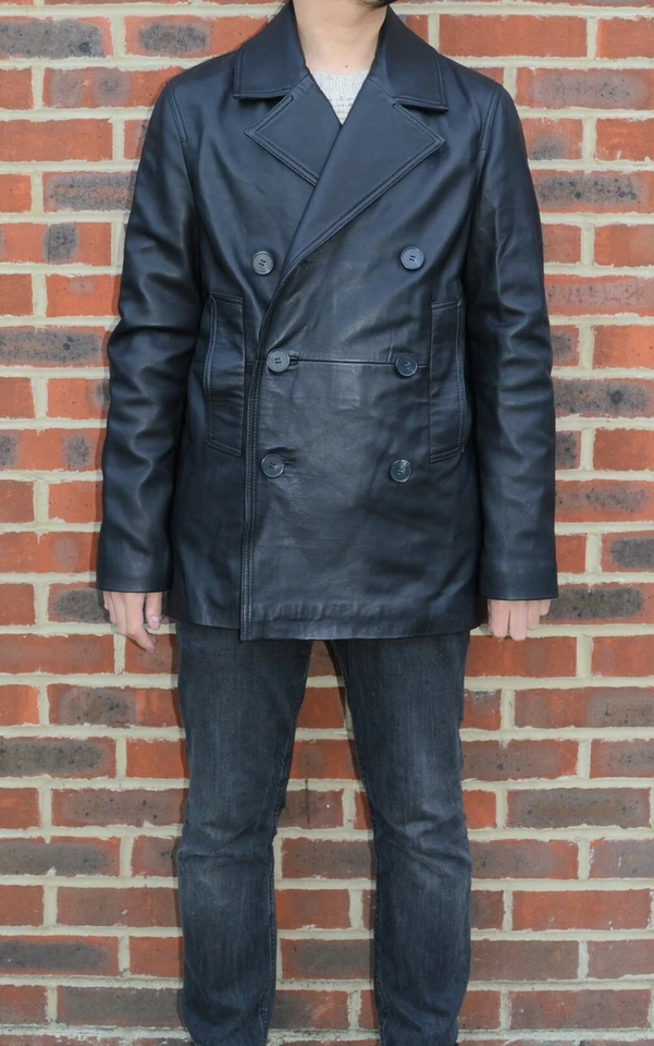 *BRAND NEW* The Kooples Mens Leather Caban Peacoat Jacket Coat MEDIUM / LARGE - Image 3 of 4