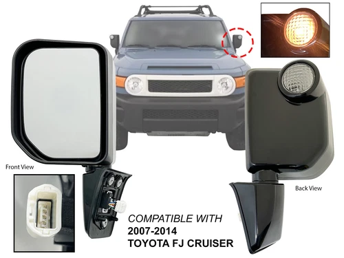 For Rear View Mirror 2007-2014 TOYOTA FJ CRUISER with Signal Light Driver Side