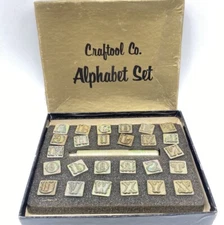 Vintage Craftool Co. Alphabet 1/2" Stamp Set #8130 Leather Working Belt Maker