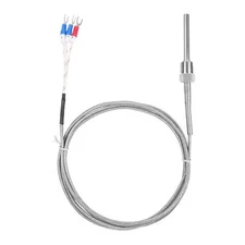 Waterproof Rtd Pt100 Temperature Sensor Stainless Steel 3 Wire Thermistor Probe 
