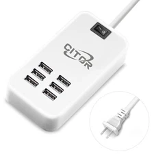 Multi Usb Charger 6 Port Usb Charging Station For Multiple Devices Phone Tablet 