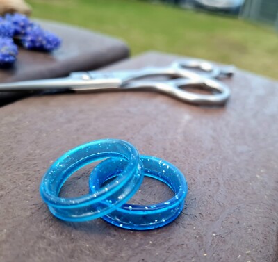 1x paar  Silica Gel Hair Scissors Ring Cutting Barber Circle Shears cilikon