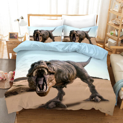 3D Dinosaurier Himmel Einfach Muster Quilt Cover Set Bettwäsche Sets Kissenbe...