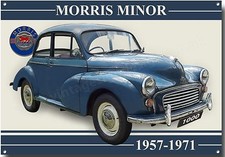 MORRIS MINOR 1000 BLECHSCHILD.VINTAGE MOGGY MINOR 1000.CLASSIC BRITISH CARS.A3