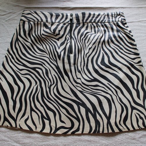 NWT Bonpoint Lambskin Leather Zebra Print Mini Skirt 12 - Picture 5 of 11