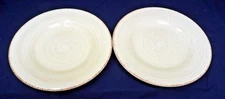 2 WILLIAMS SONOMA Outlet  Salad Plates Yellow Brown Concentric Swirl WSO161