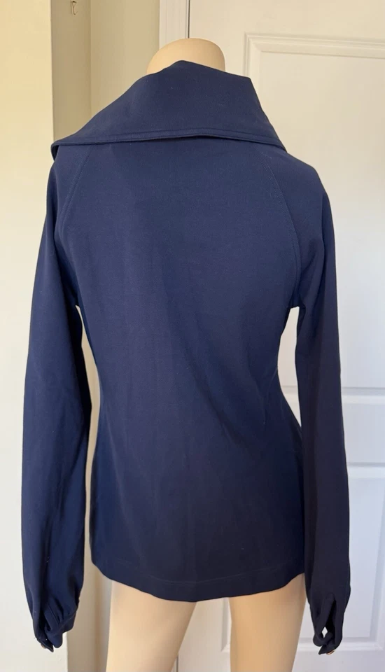 Top Elizabeth Mckay New York The Beth Nuevo con Etiquetas Talla 6 Azul Marino Manga Larga Foto 4 de 4