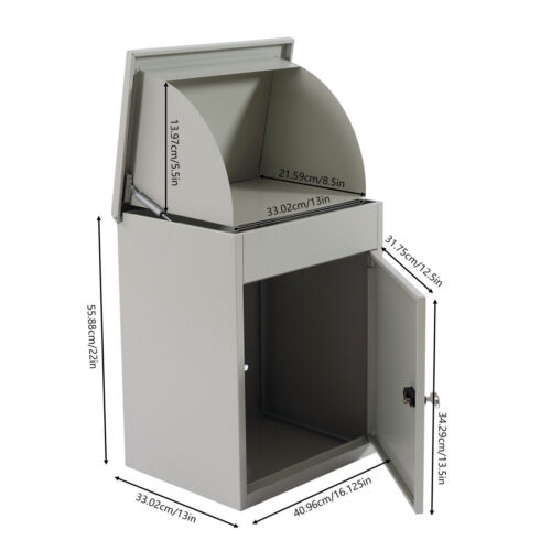 Large Parcel Package Delivery Drop Box Home Porch Lockable Mailbox Wall Mounted
