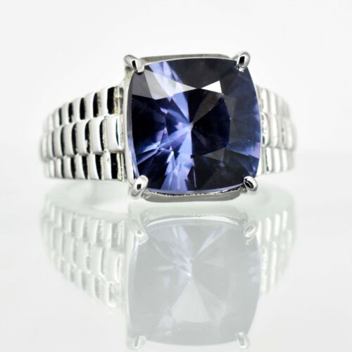 8 Ct Natural Color Change Alexandrite Cushion Cut Solid 925 Sterling Silver Ring - Imagen 1 de 11
