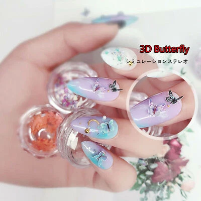 Charm DIY Manik??re Nail Art Flakes Scheiben Nagel Pailletten 3D Schmetterling - Bild 1 von 4