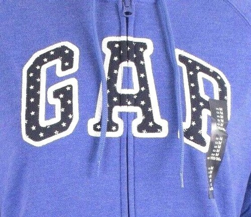 NWT Womens GAP Hooded Sweatshirt Zipper Hoodie Matisse Blue Star Logo -800115(R2 - Picture 2 of 5